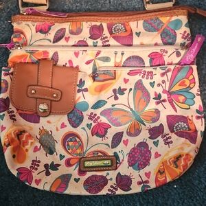 Lily Bloom Multicolor Butterfly Crossbody Bag
